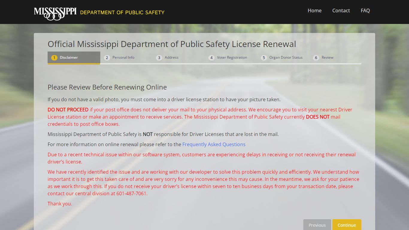 DPS Driver Self-Service Portal - MS